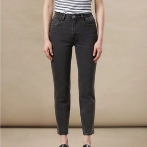 Frank and Oak - The Stevie High Waisted Non-Stretch Jean in Black